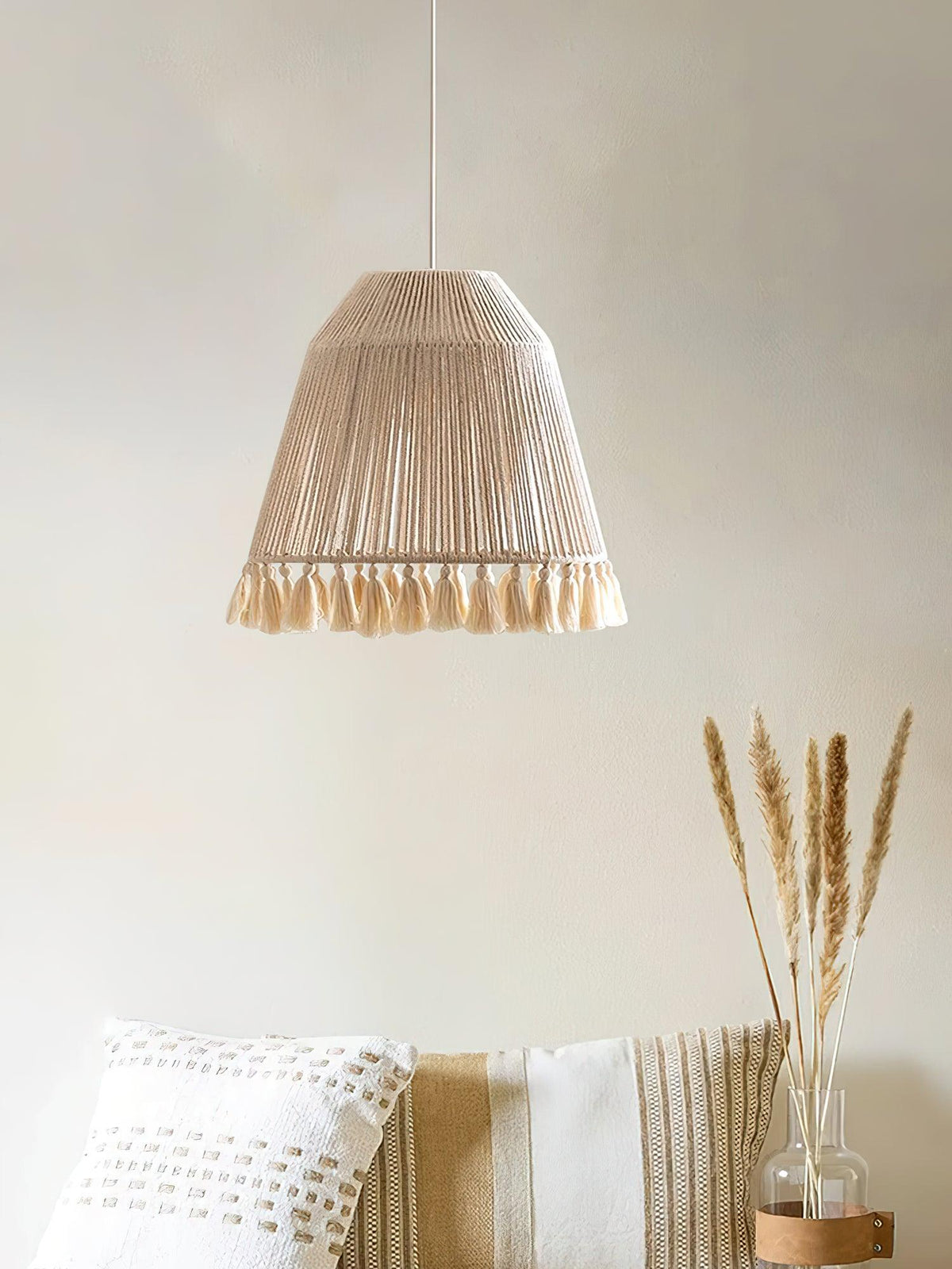 Hlugan traditionele hanglamp met touw en bloemblaadjes