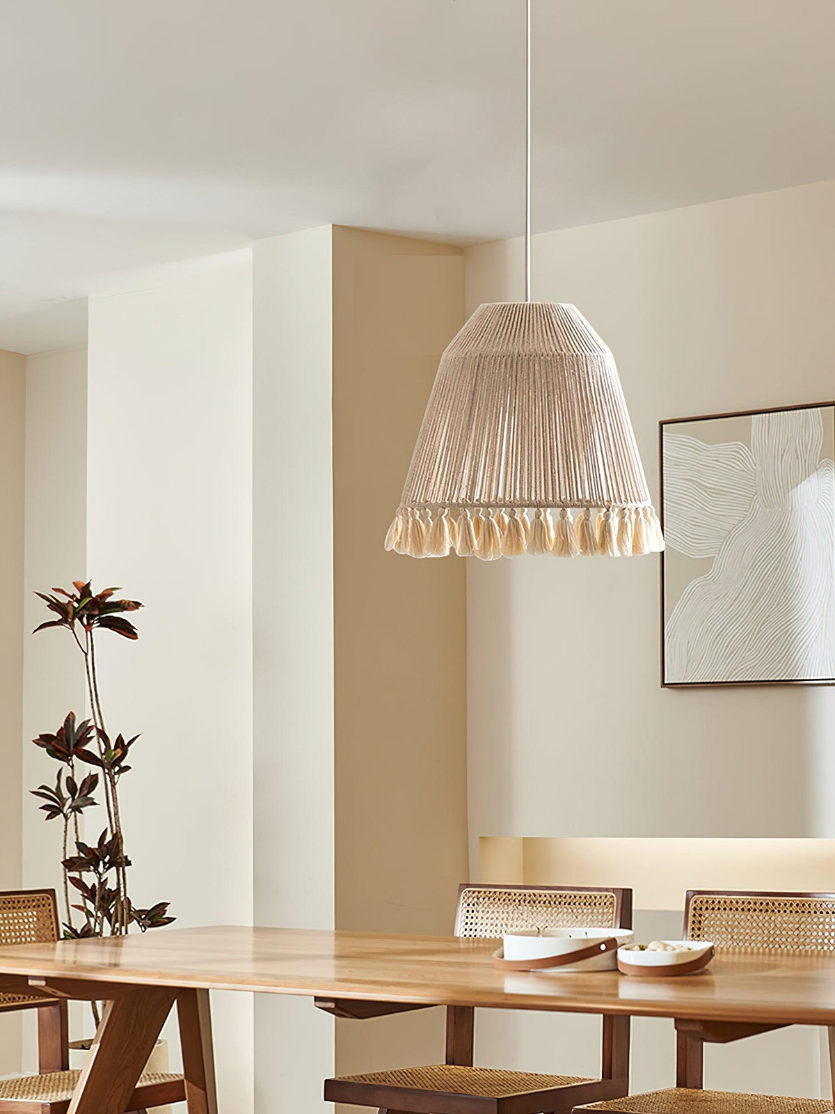Hlugan traditionele hanglamp met touw en bloemblaadjes