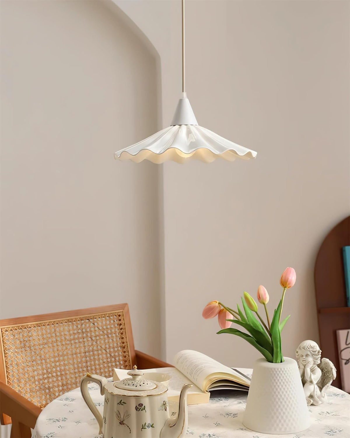 Zavo Witte Keramische hanglamp