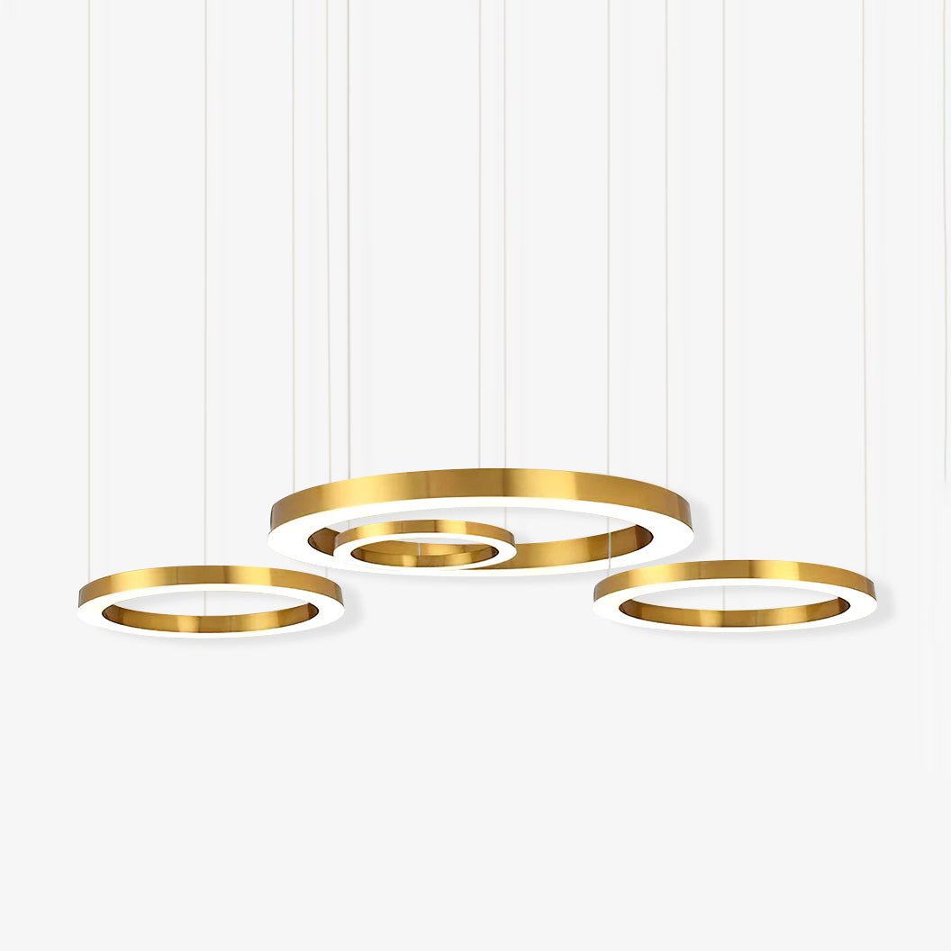 Dexlin hanglamp LED-ring goudkleurige afwerking moderne 3-ring