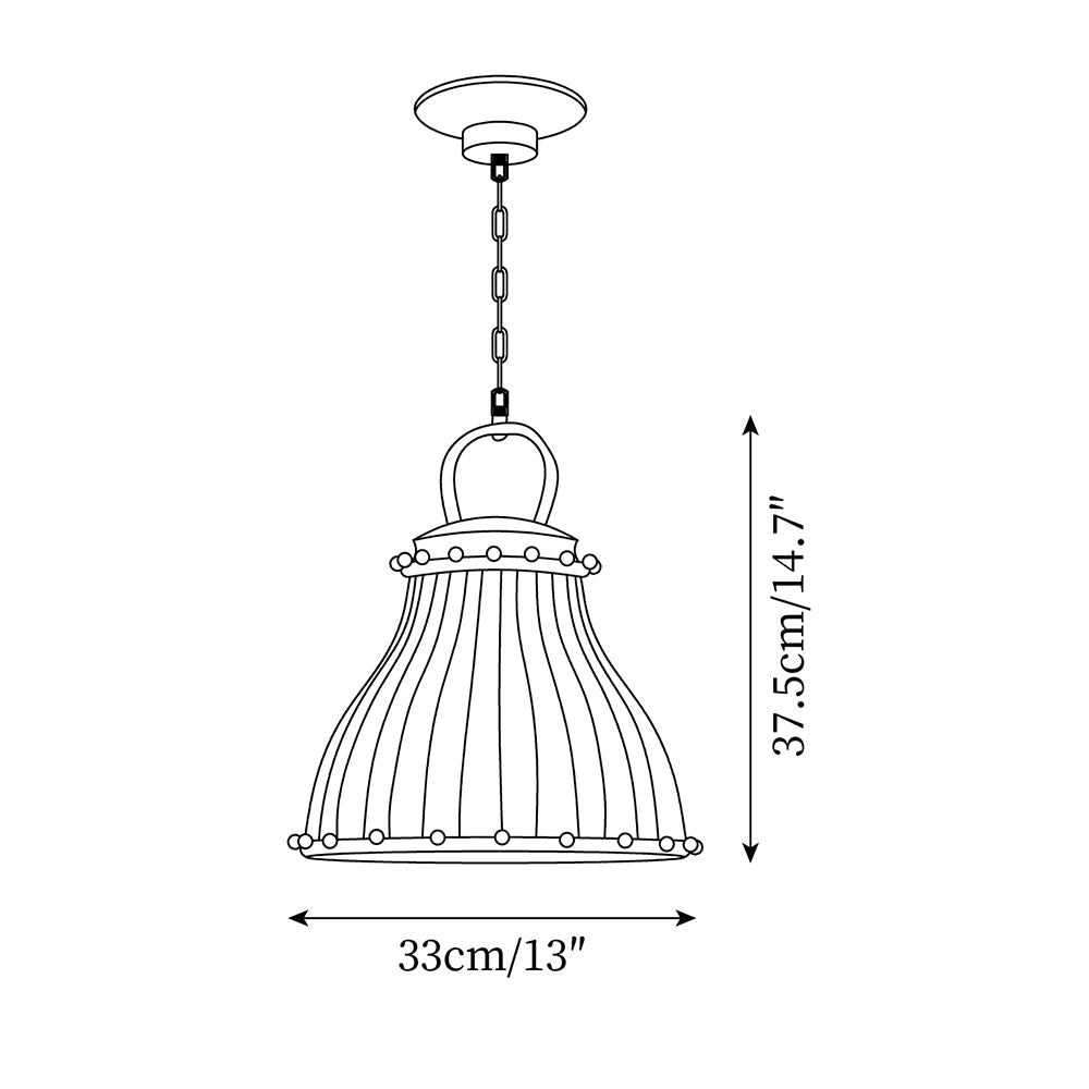 Red en witte strepen glazen hanglamp