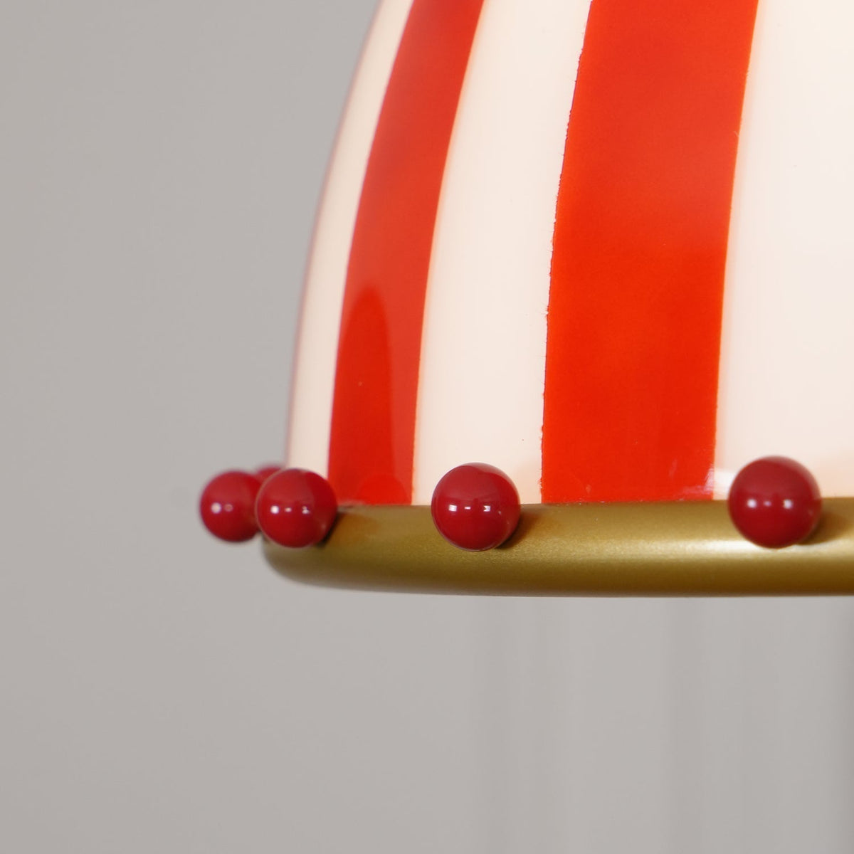 Red en witte strepen glazen hanglamp