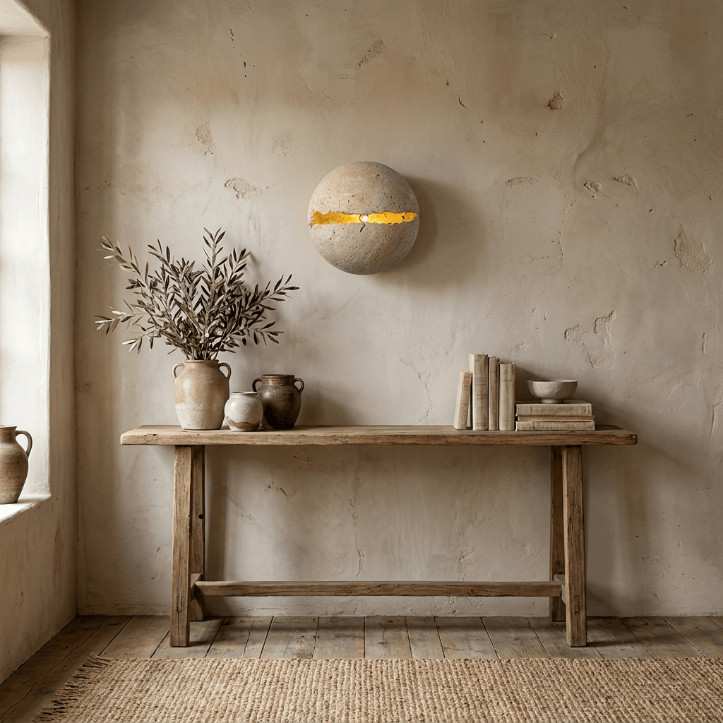 Caelora travertin bollen wandlamp
