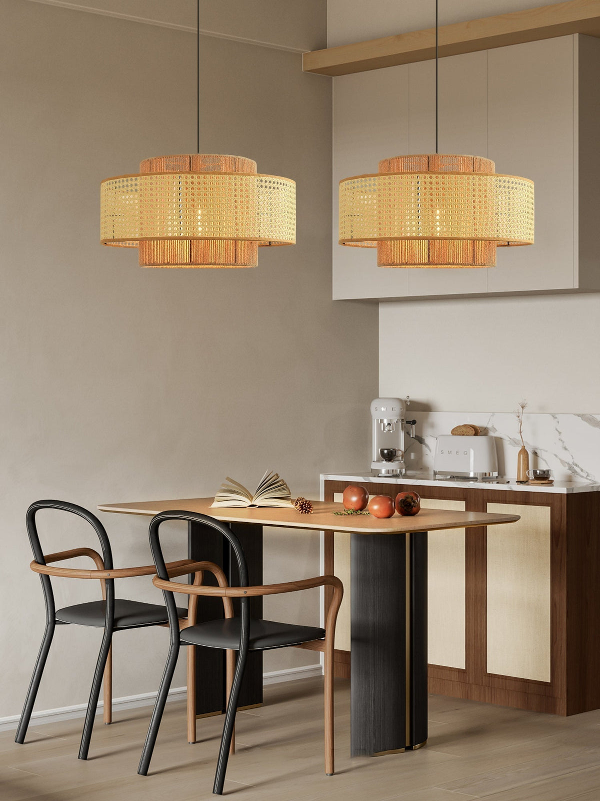 Crigen Concentrische hanglamp van rotan