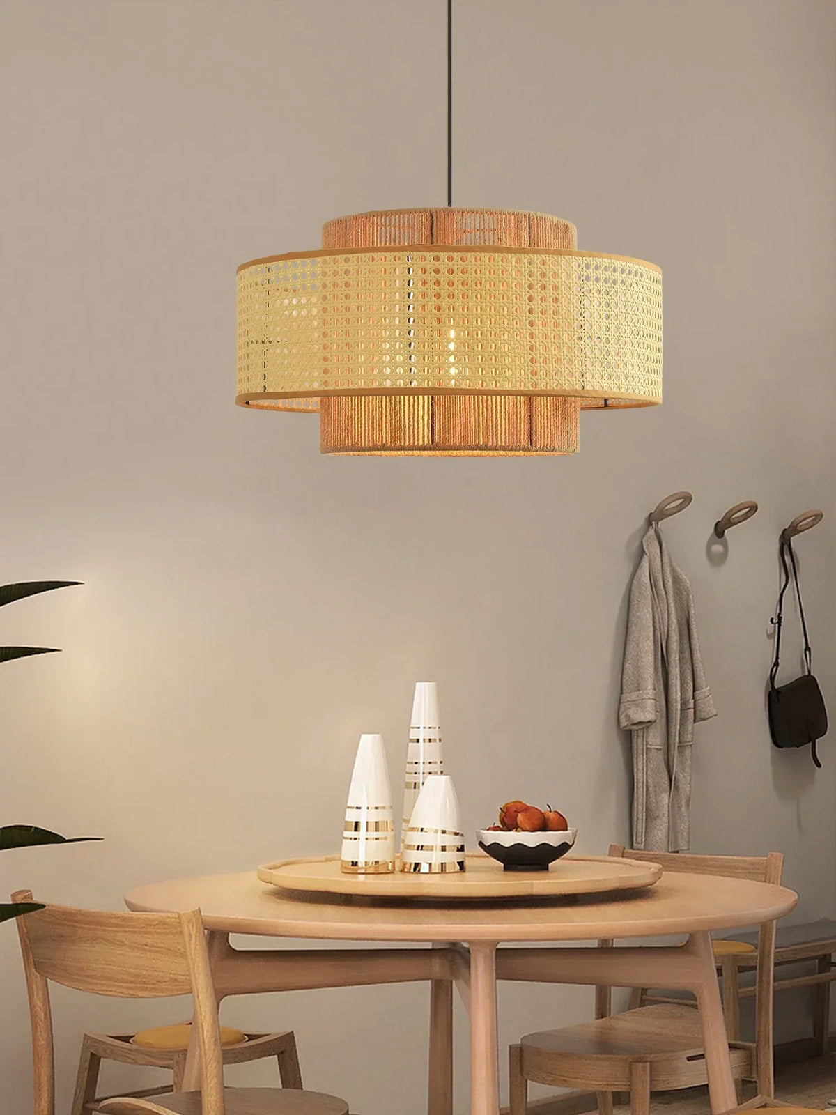 Crigen Concentrische hanglamp van rotan