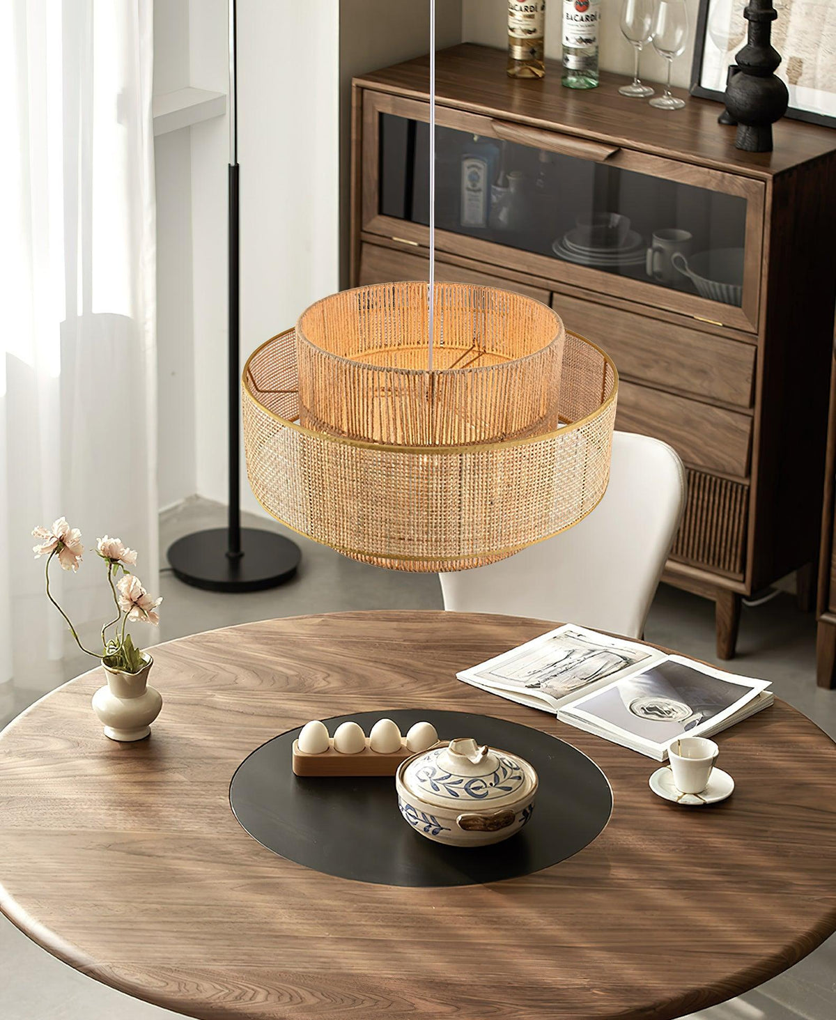 Crigen Concentrische hanglamp van rotan