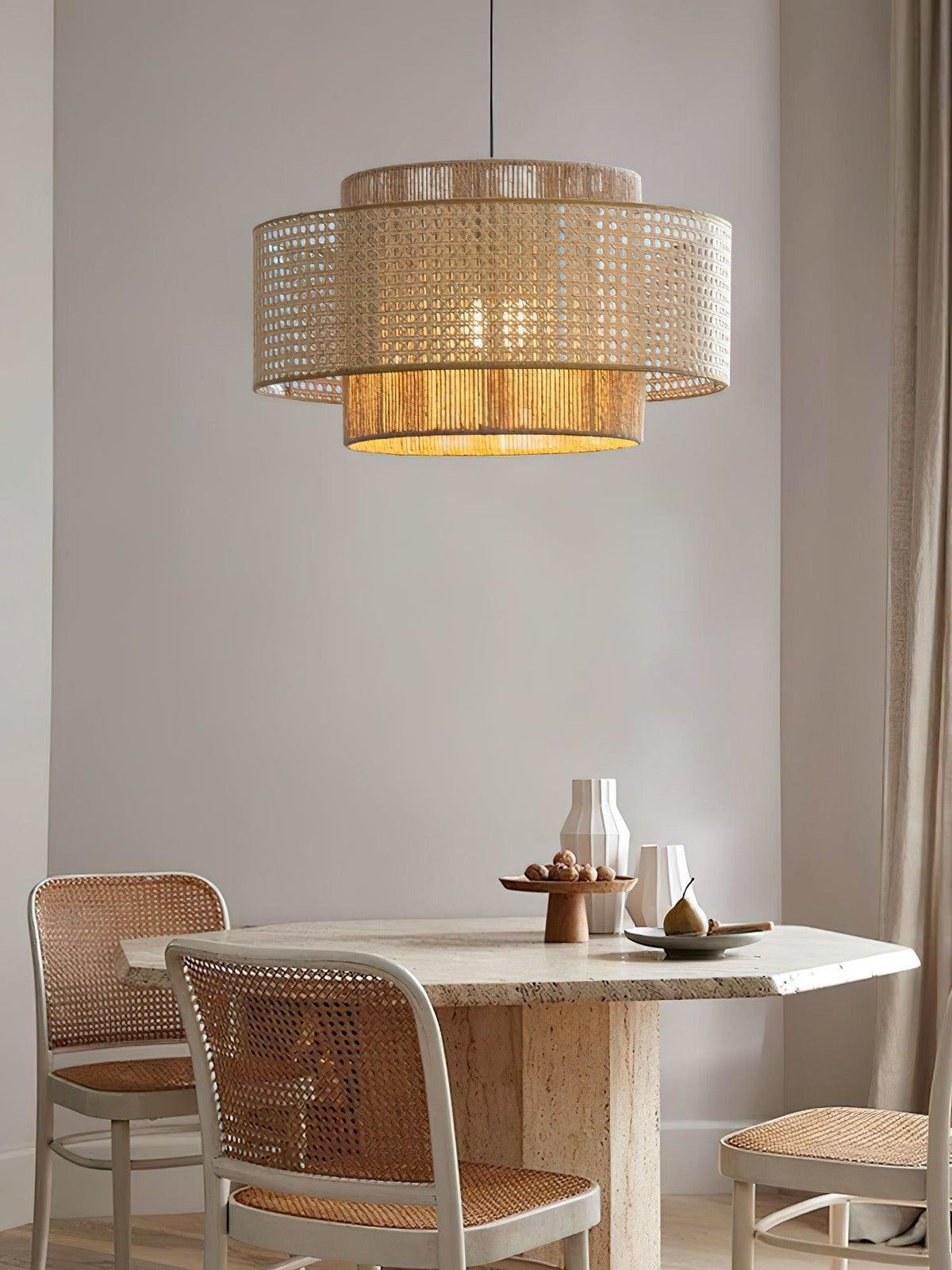 Crigen Concentrische hanglamp van rotan
