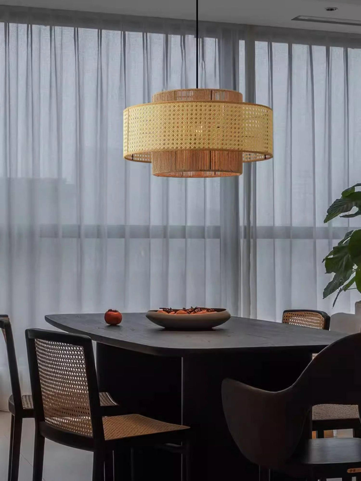 Crigen Concentrische hanglamp van rotan