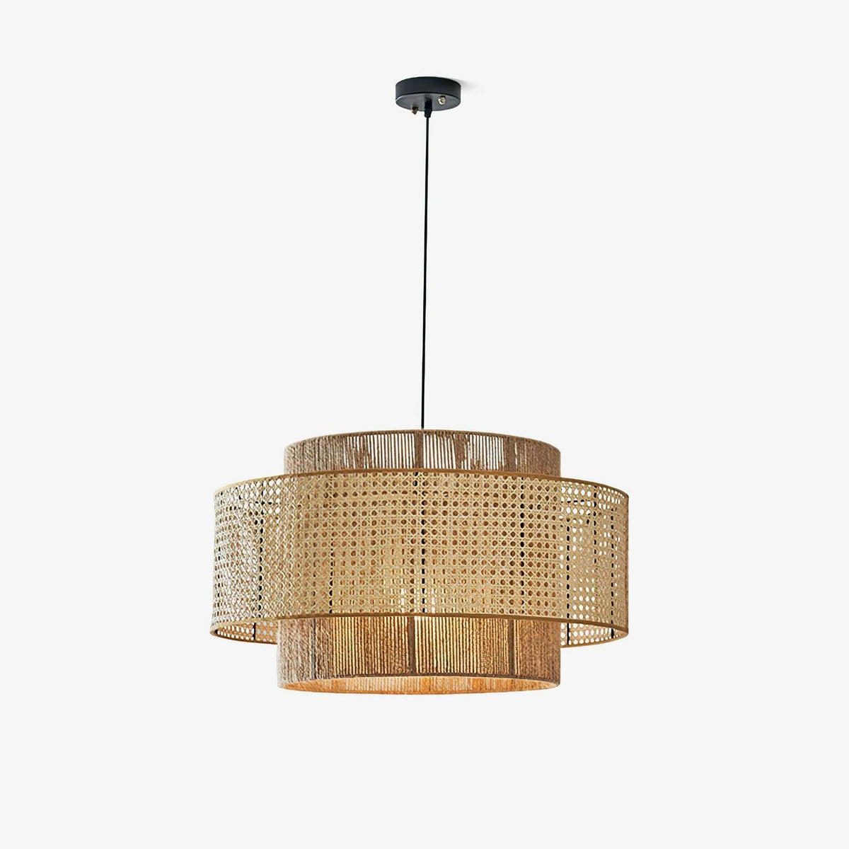 Crigen Concentrische hanglamp van rotan
