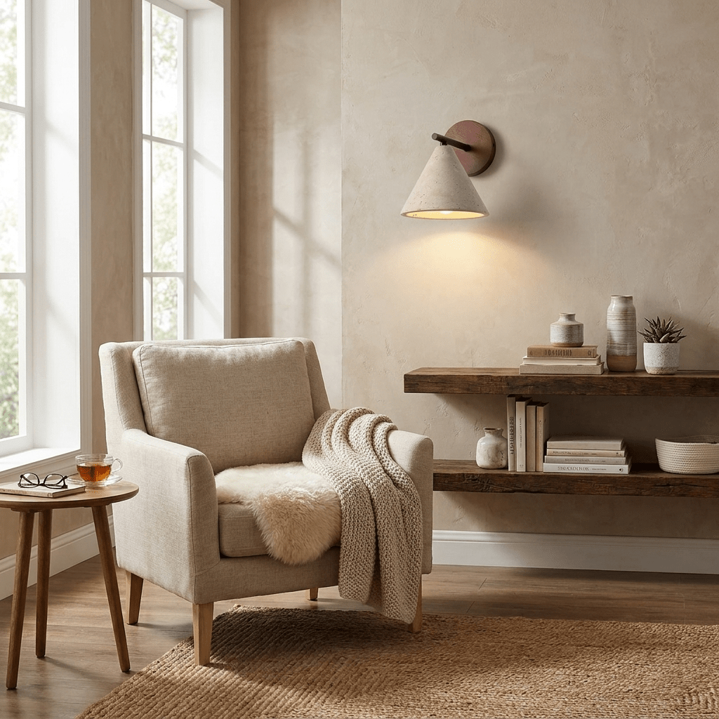 Valorenne travertin wandlamp