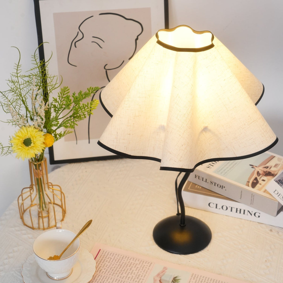 Luminova artistieke tafellamp van textiel