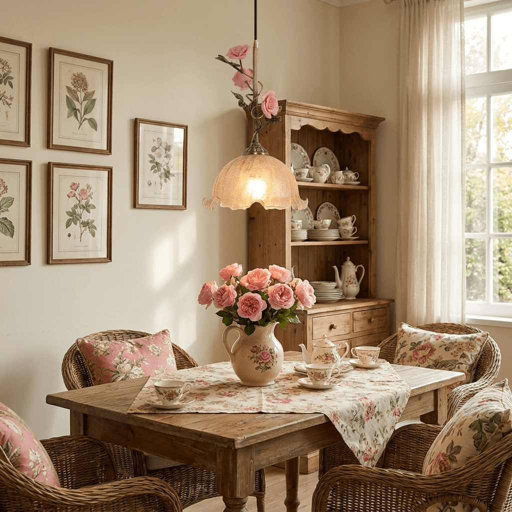 Aurelise Rose hanglamp met Rozen