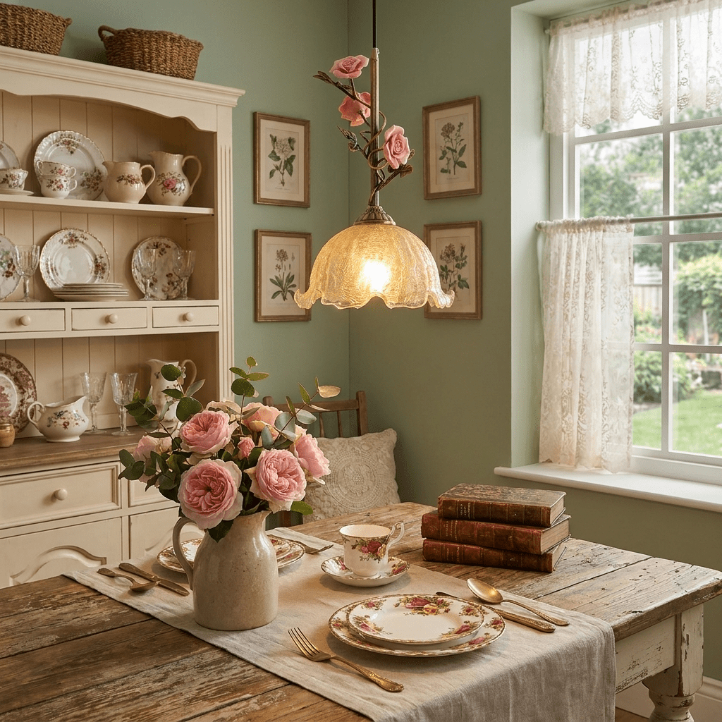 Aurelise Rose hanglamp met Rozen