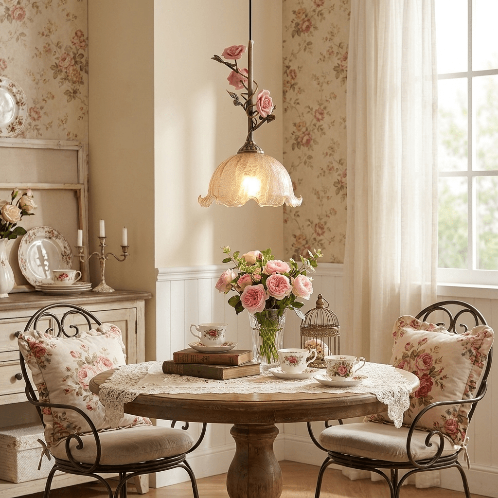 Aurelise Rose hanglamp met Rozen