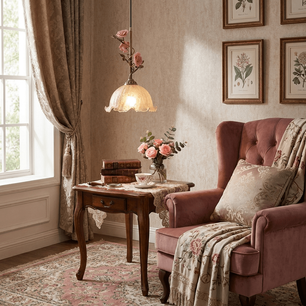 Aurelise Rose hanglamp met Rozen