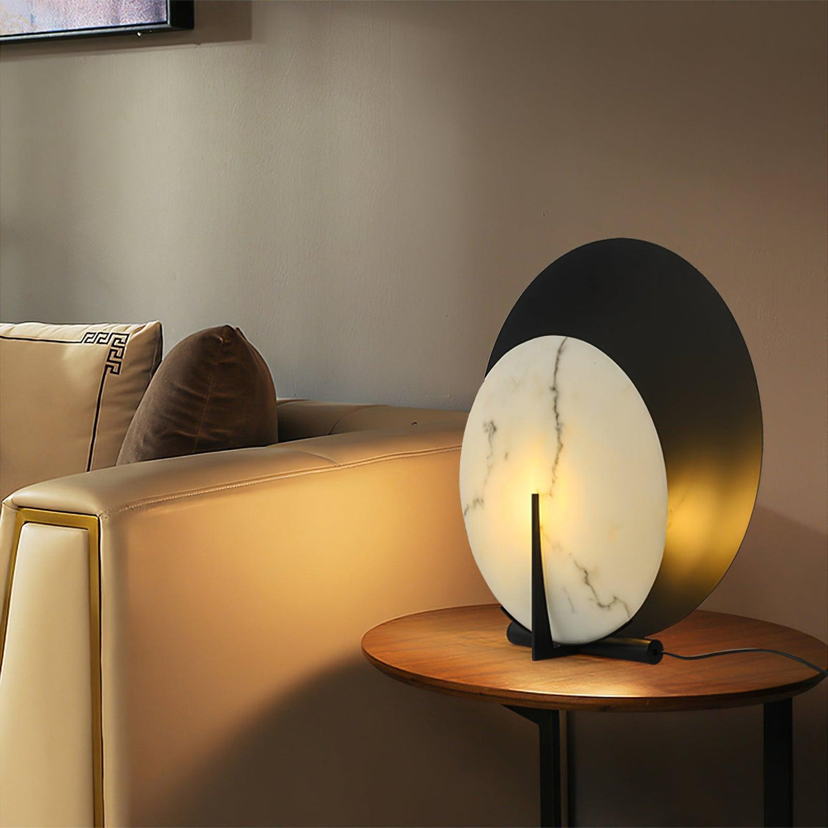 Astix Half Moon albasten tafellamp