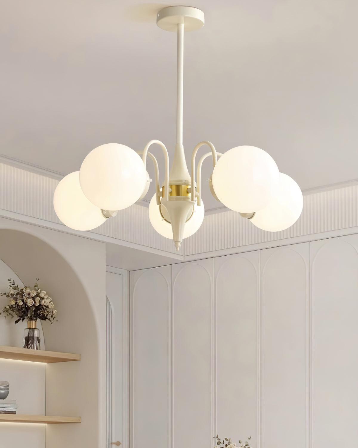 Elauian Kroonluchter bollen Crème Modern