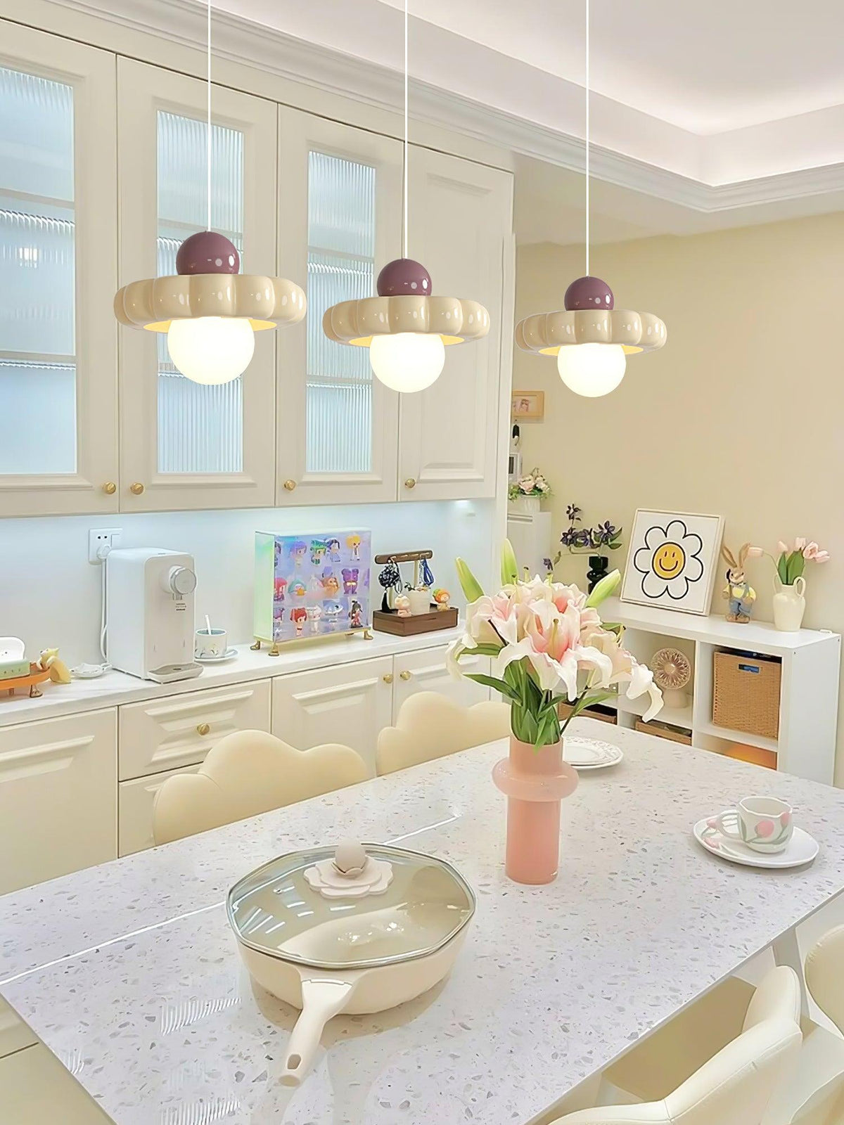 Kai Moderne hanglamp met melkkoffie en koffiekleurige afwerking