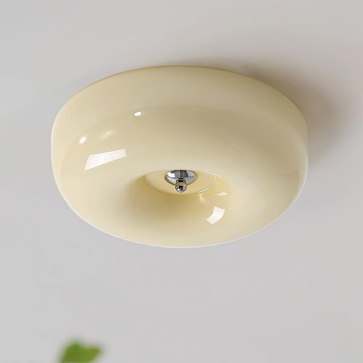 Velisiel kroonluchter van glas Cream Pudding met mondblaasglas