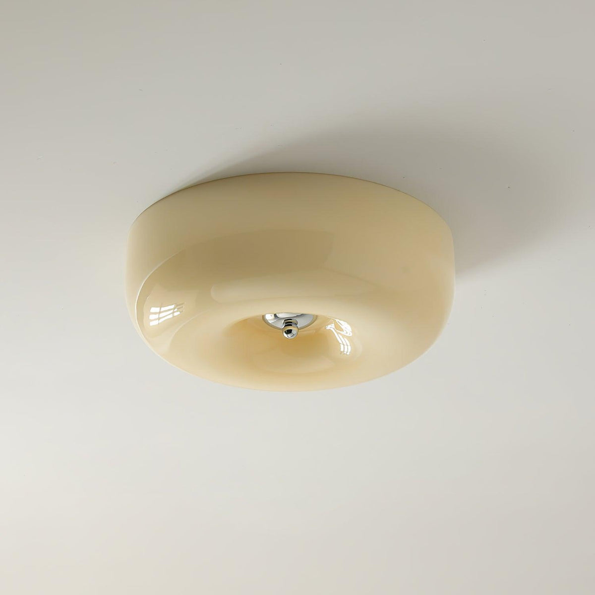 Velisiel kroonluchter van glas Cream Pudding met mondblaasglas