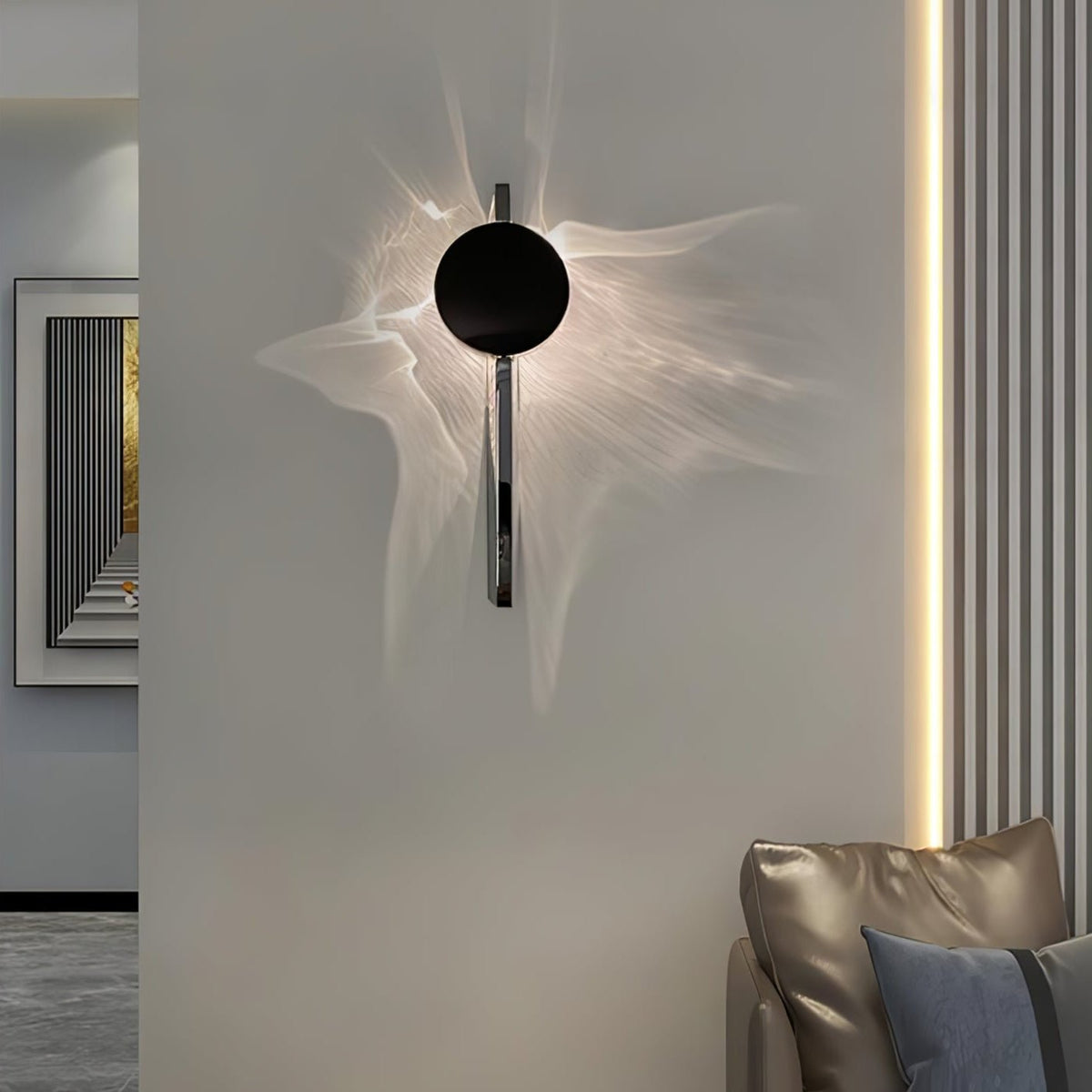 Pethr Wave Minimalistische wandlamp van staal