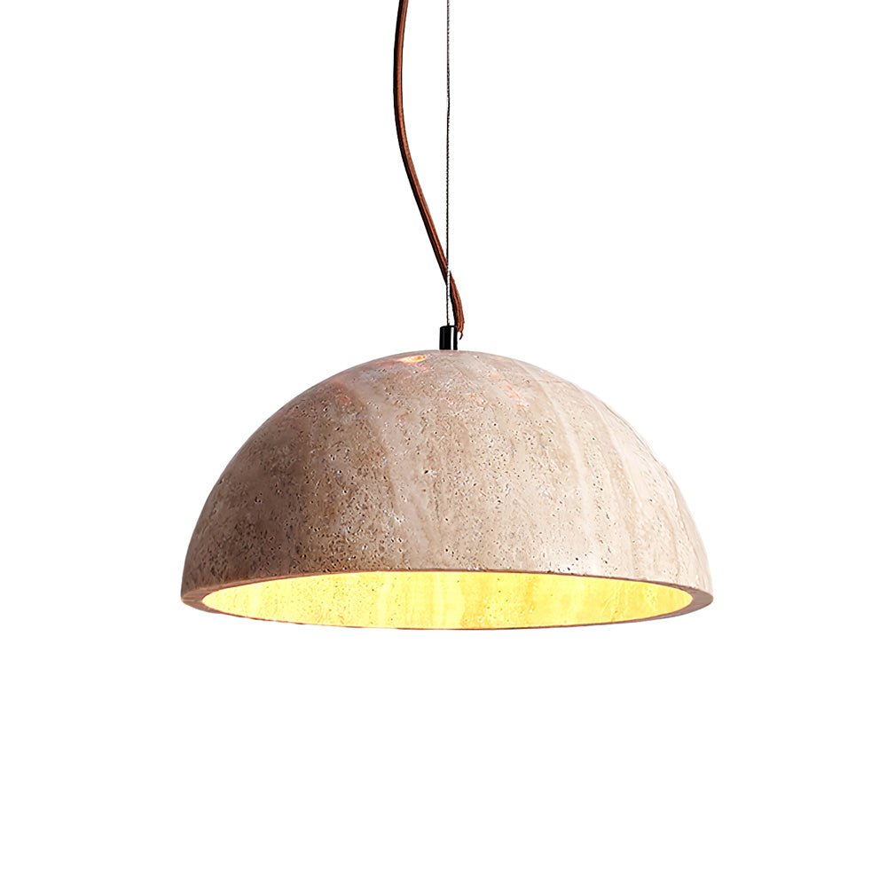 Avdoraris halfronde hanglamp van travertin