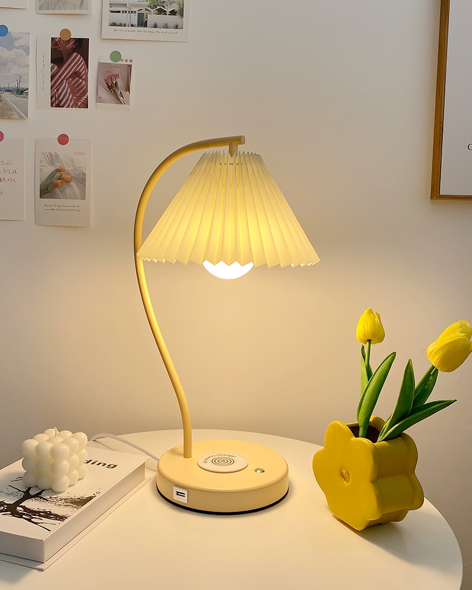 Sano Moderne Scandinavische Gebogen Keramiek/Stof Metaal Tafellamp Wit/Beige Slaapkamer/Woonkamer
