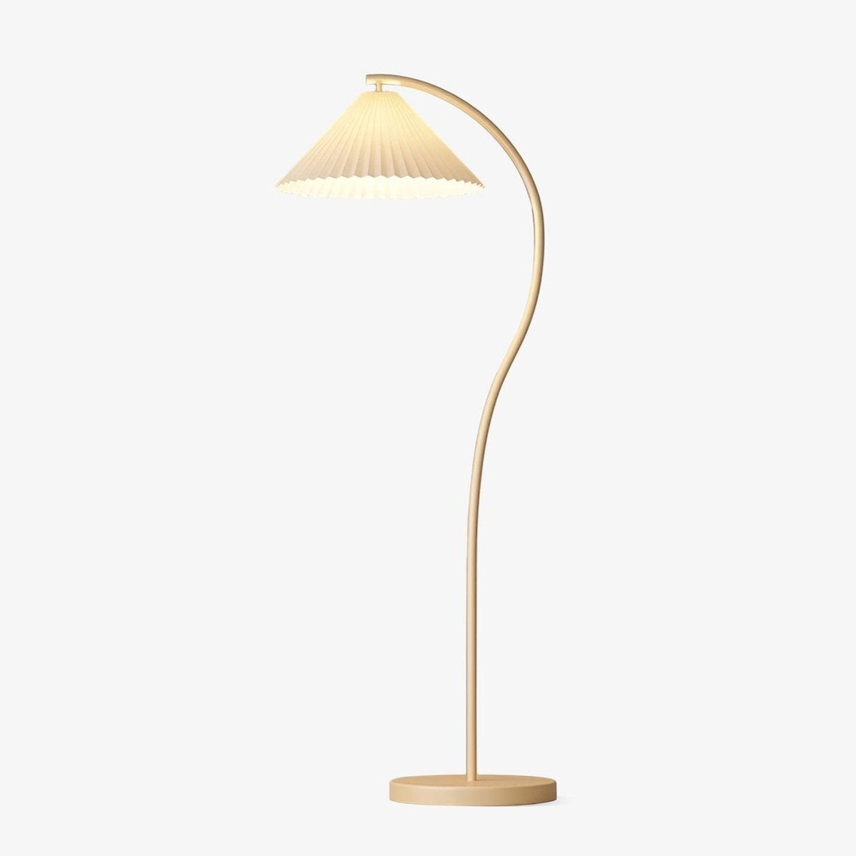 Fyrel minimalistisch vloerlamp van textiel in crème en lichtgeel