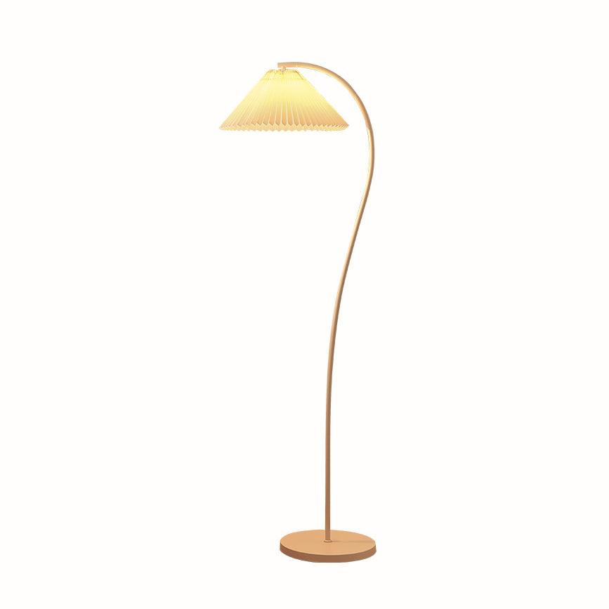 Fyrel minimalistisch vloerlamp van textiel in crème en lichtgeel