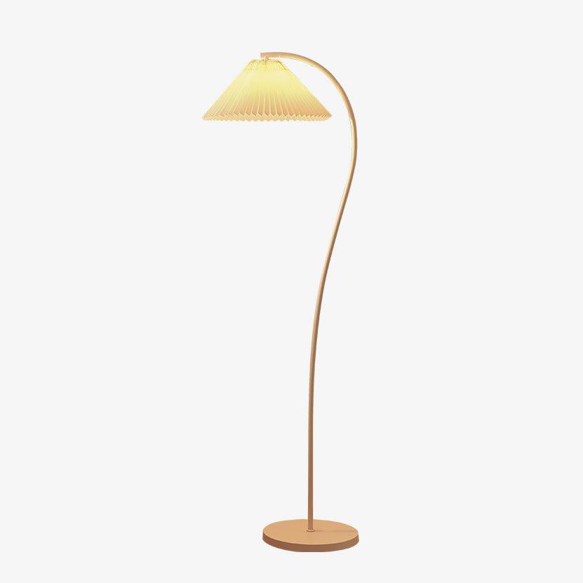 Fyrel minimalistisch vloerlamp van textiel in crème en lichtgeel