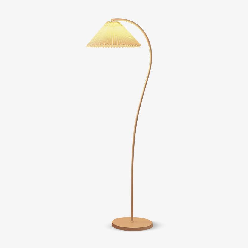 Fyrel minimalistisch vloerlamp van textiel in crème en lichtgeel