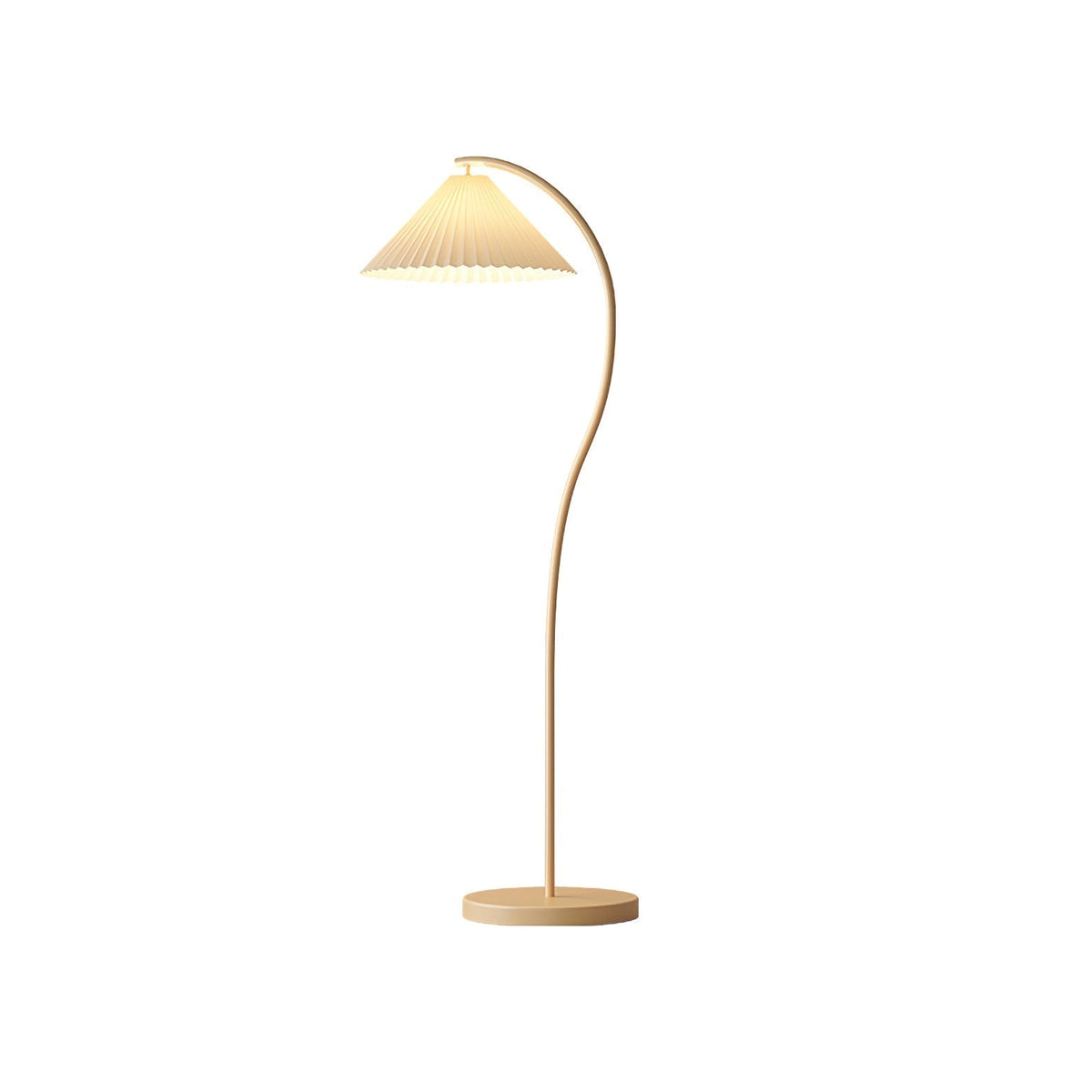 Fyrel minimalistisch vloerlamp van textiel in crème en lichtgeel