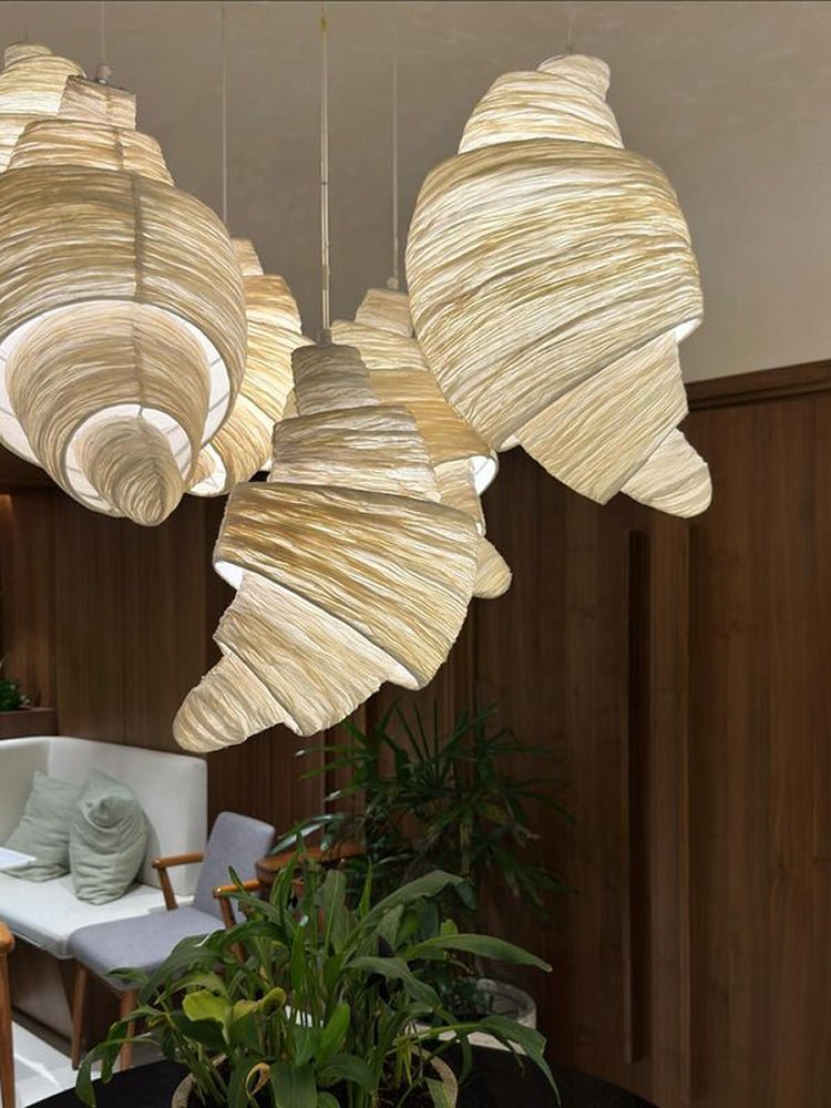 Croissant hanglamp van stof