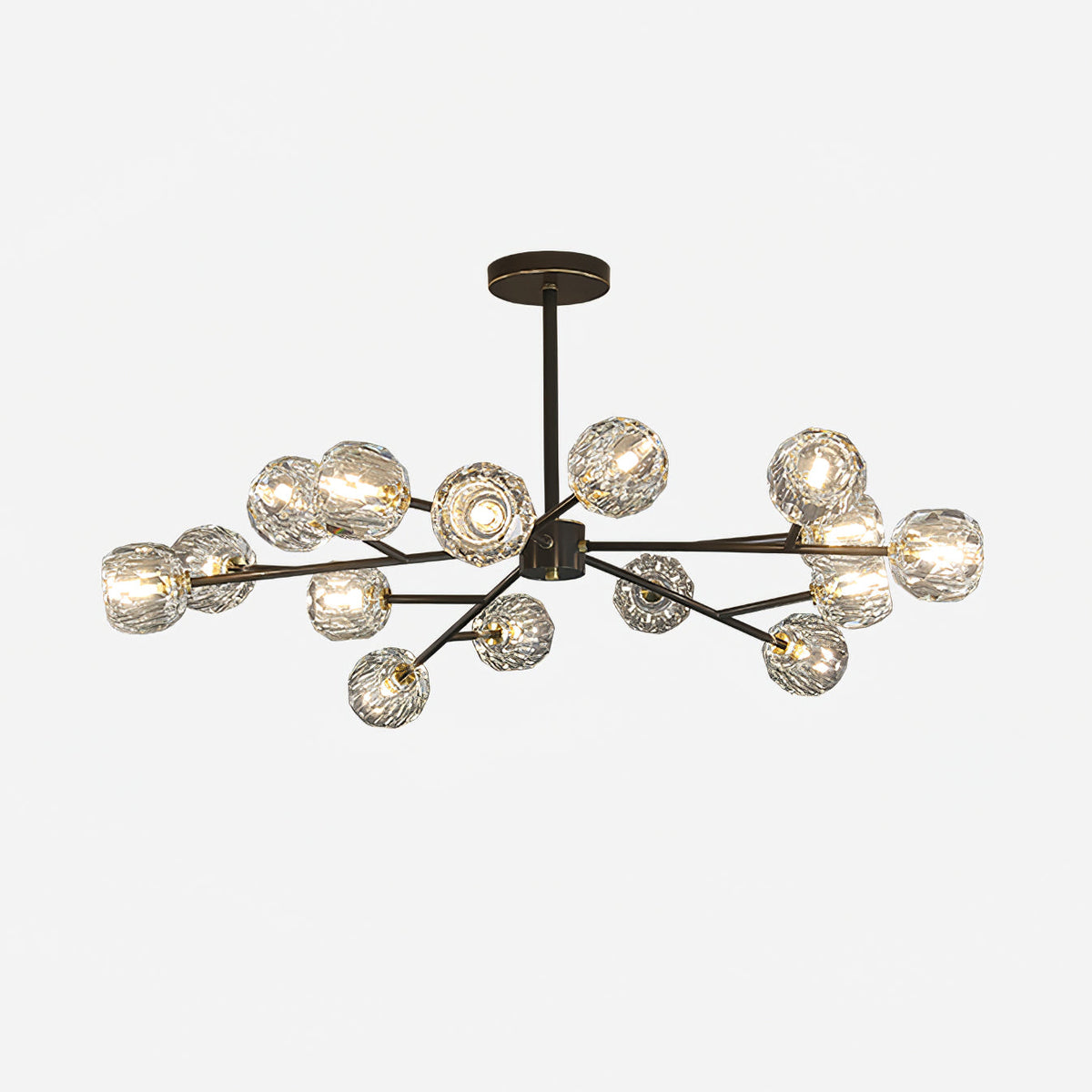 Thalyn hanglamp met kristallen bollen in messing