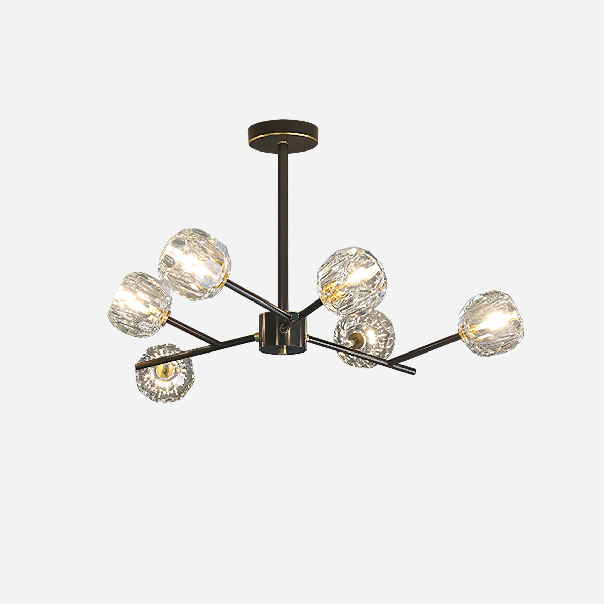 Thalyn hanglamp met kristallen bollen in messing