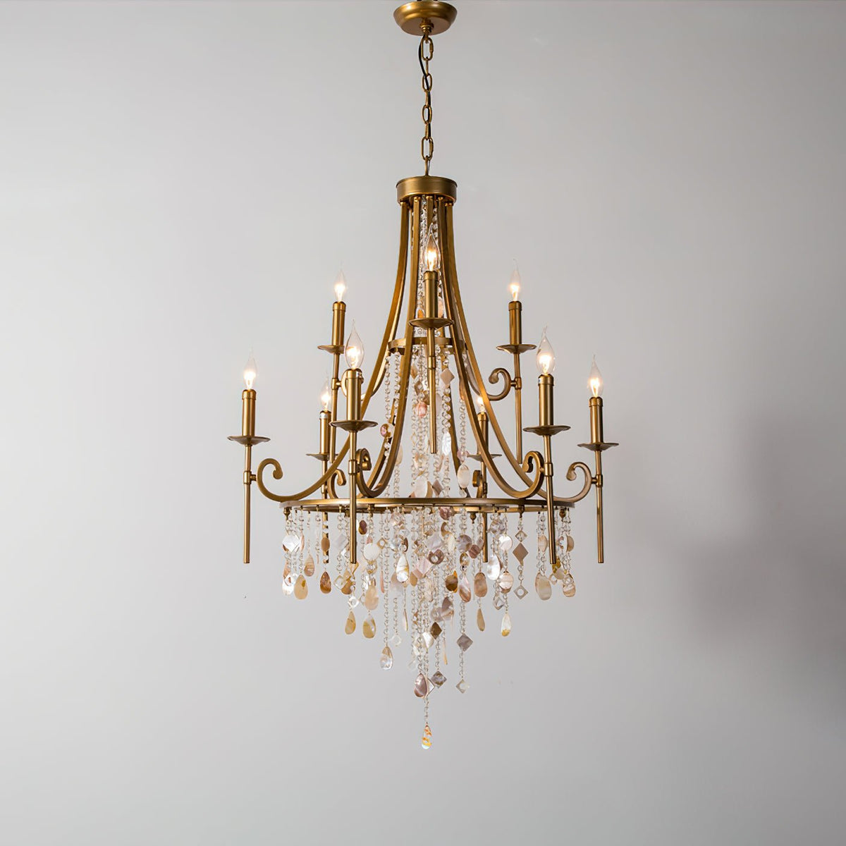 Sorvexa kroonluchter luxe schelp kristal retro