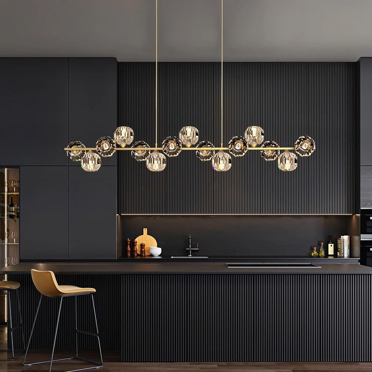 Drivel Postmodern luxe Kroonluchter met Kristallen glas en messing