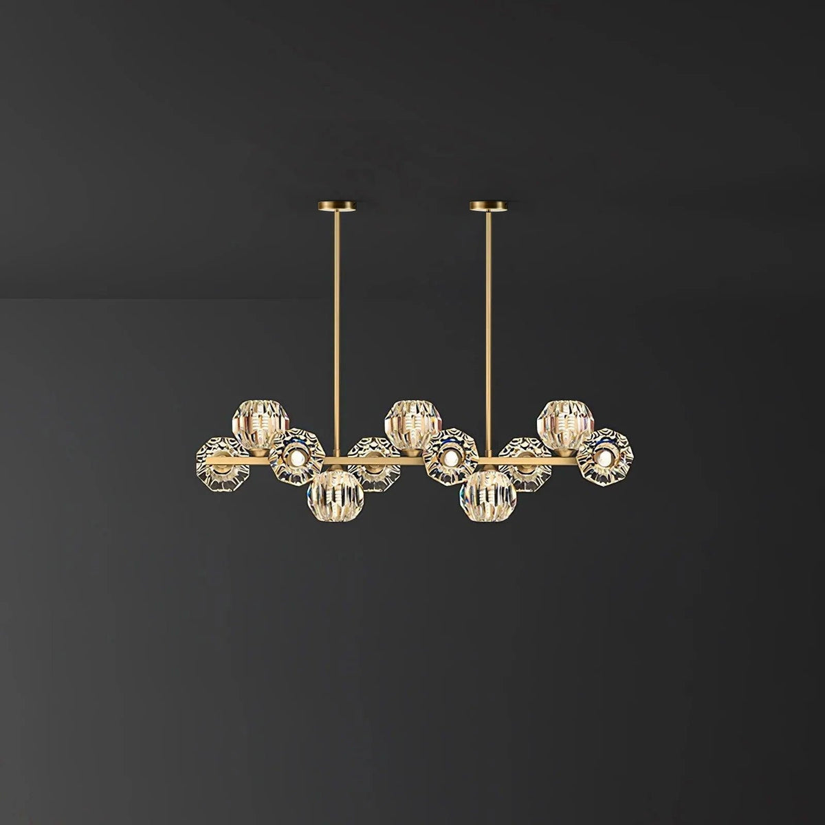 Drivel Postmodern luxe Kroonluchter met Kristallen glas en messing