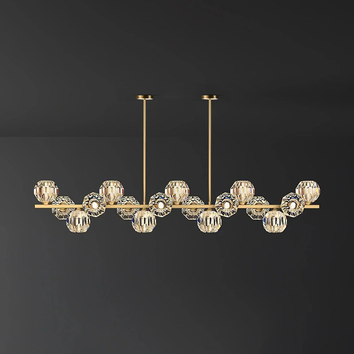 Drivel Postmodern luxe Kroonluchter met Kristallen glas en messing