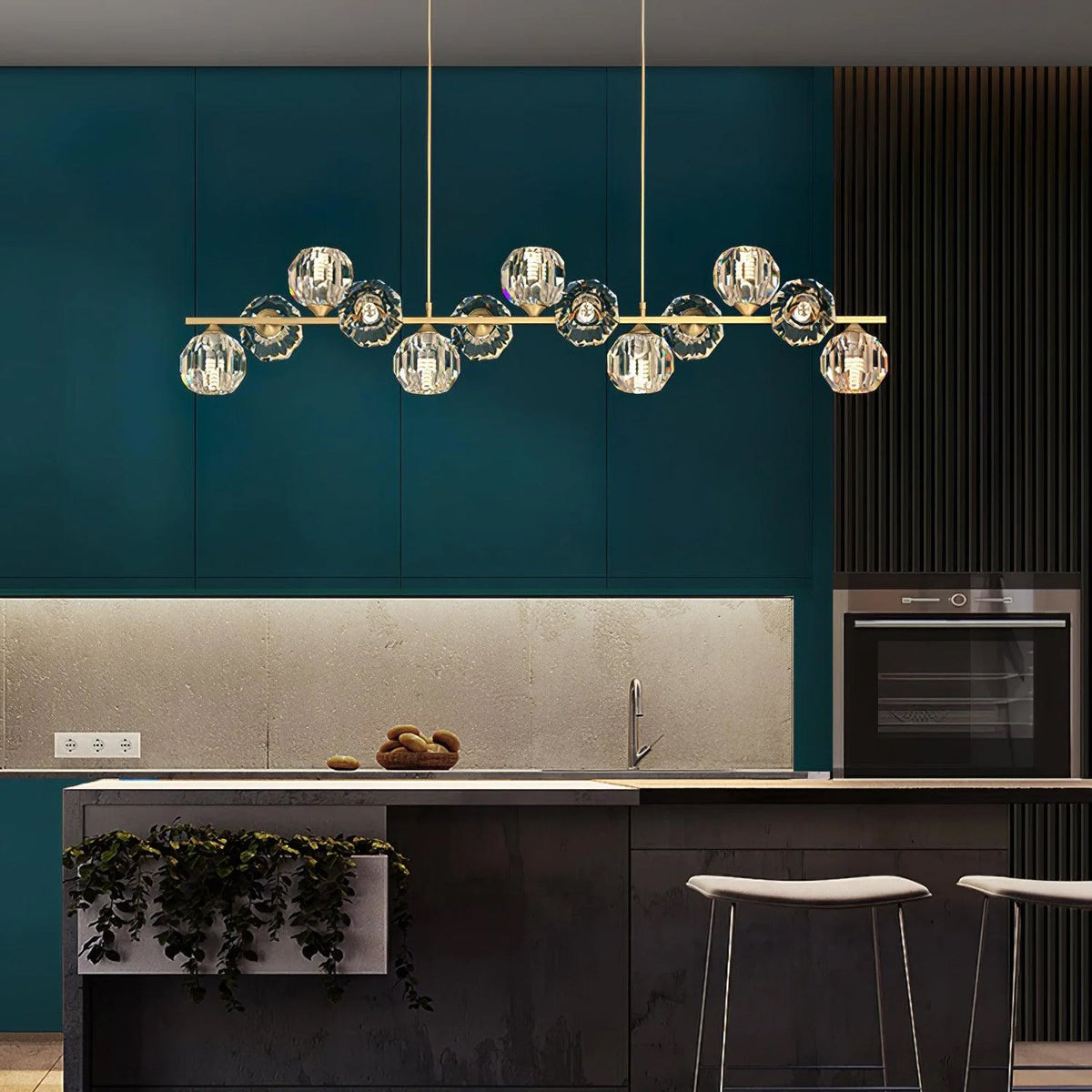 Drivel Postmodern luxe Kroonluchter met Kristallen glas en messing