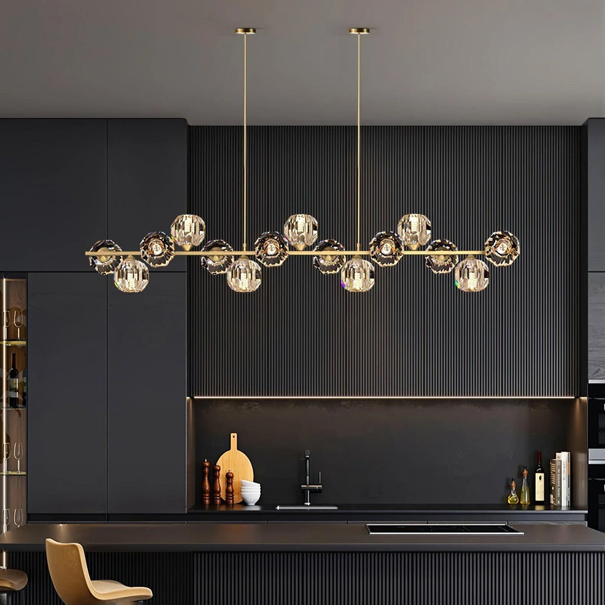 Drivel Postmodern luxe Kroonluchter met Kristallen glas en messing