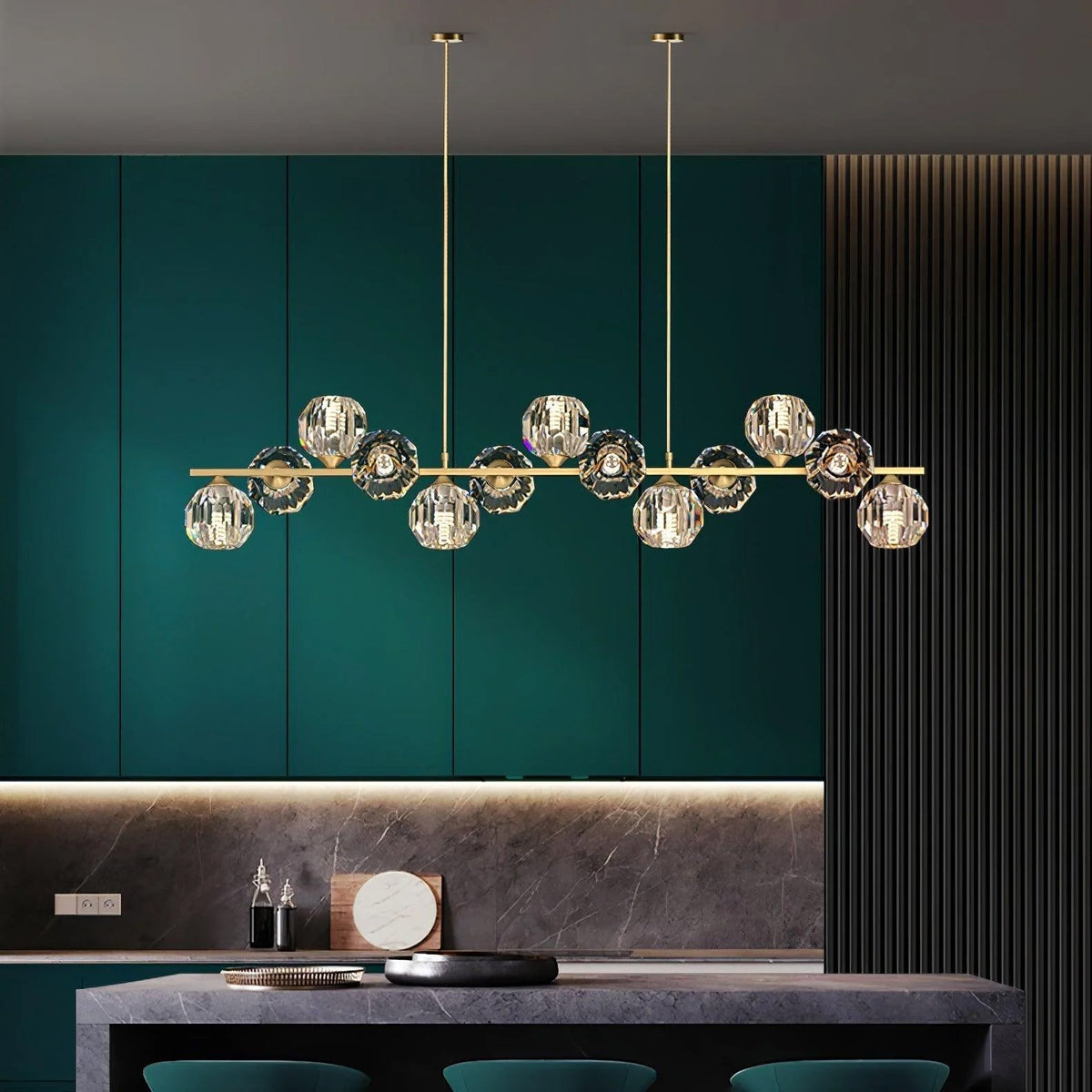 Drivel Postmodern luxe Kroonluchter met Kristallen glas en messing