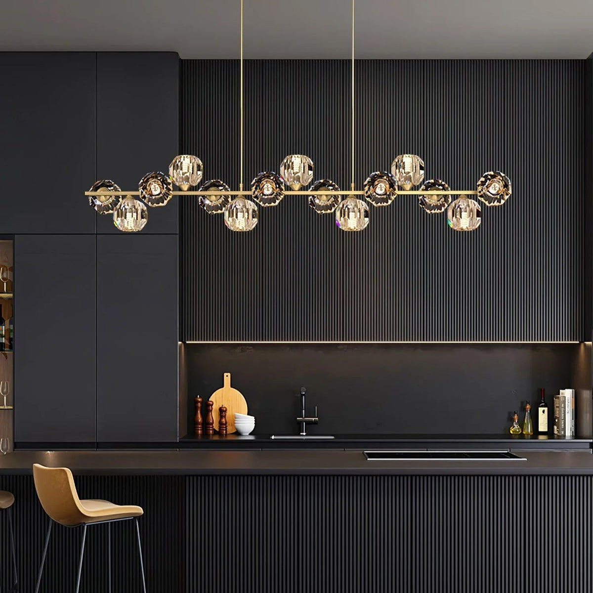 Drivel Postmodern luxe Kroonluchter met Kristallen glas en messing