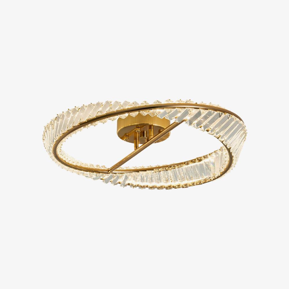 Elyaniella plafondlamp kristal Rings roestvrij staal