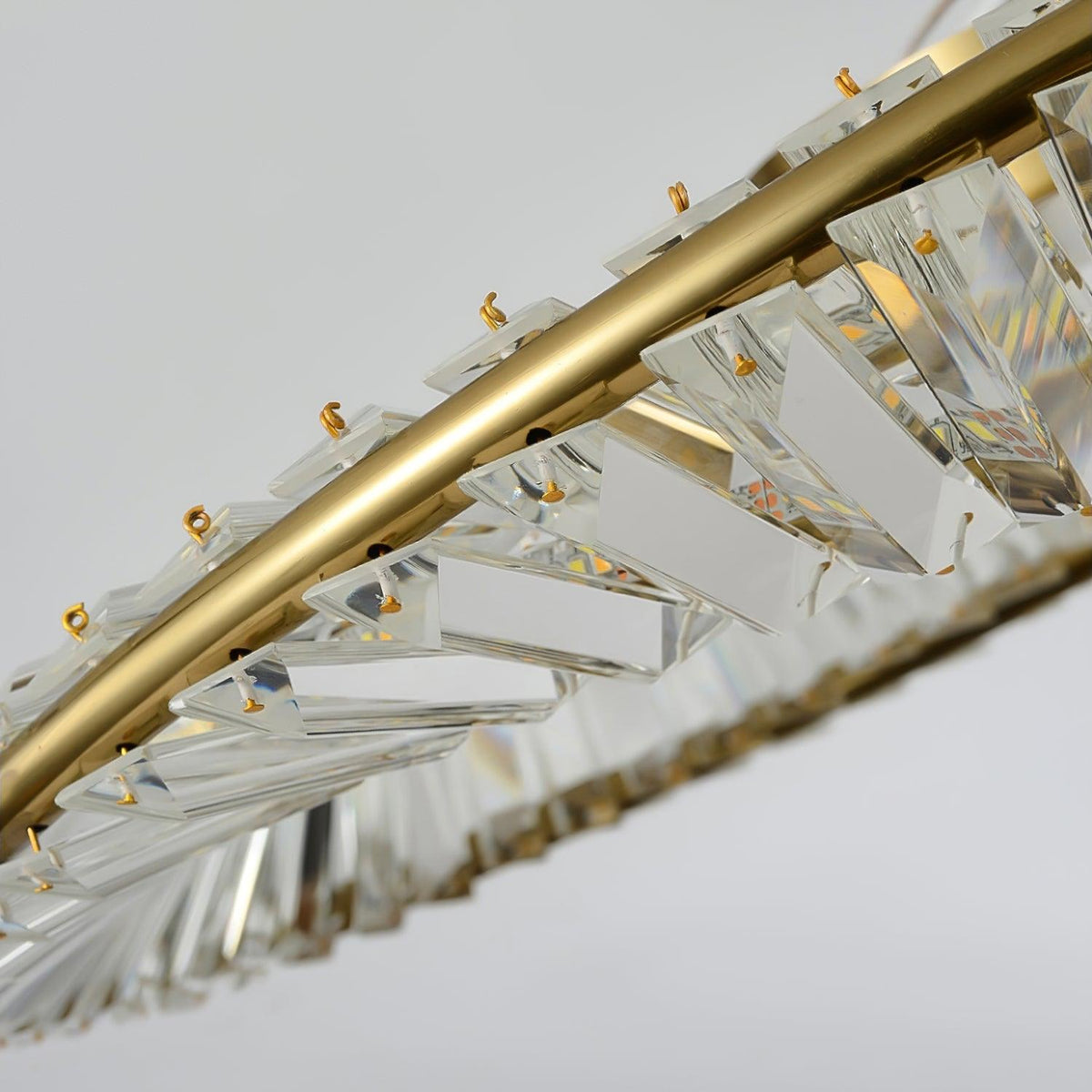 Elyaniella plafondlamp kristal Rings roestvrij staal