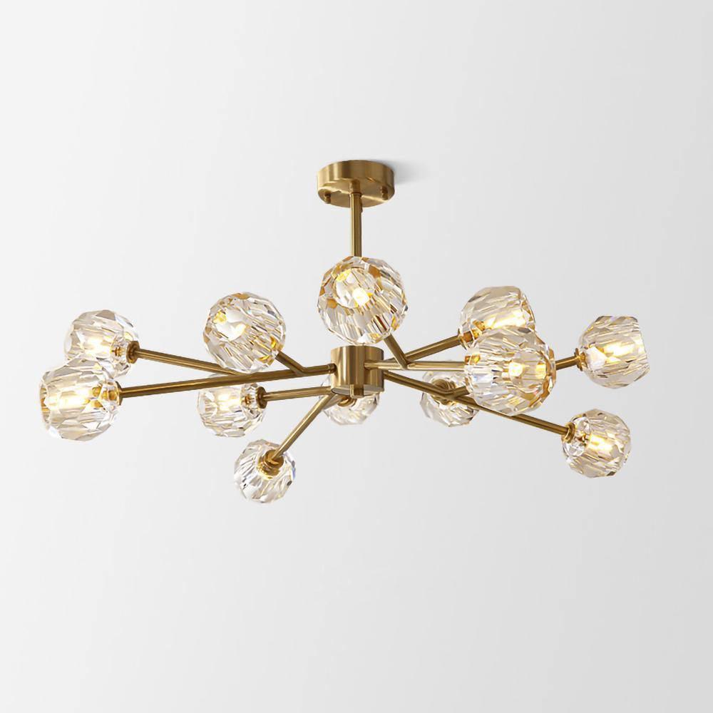 Thalyn hanglamp met kristallen bollen in messing