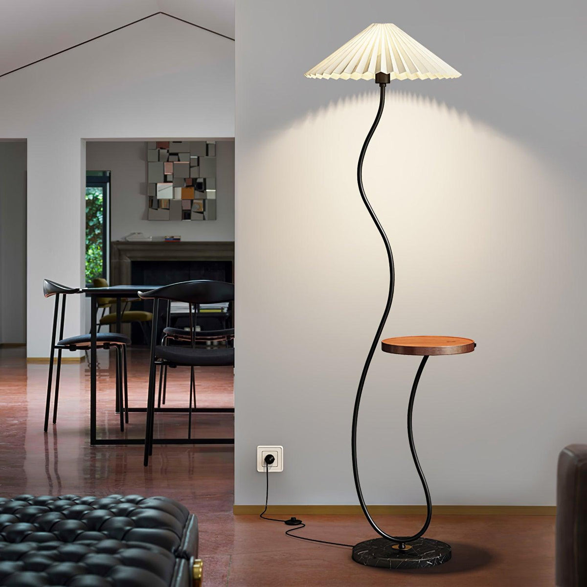 Ghel Minimalistische vloerlamp van hout