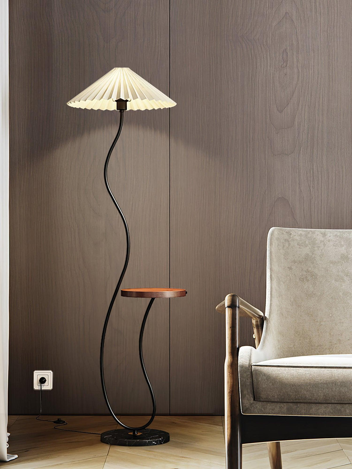 Ghel Minimalistische vloerlamp van hout