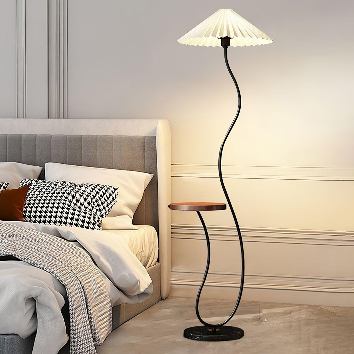 Ghel Minimalistische vloerlamp van hout