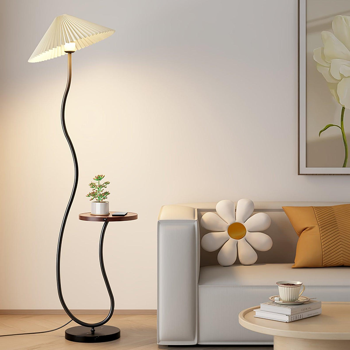 Ghel Minimalistische vloerlamp van hout
